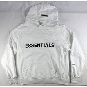 Fear of God Essentials Pullover Hoodie White Applique Logo Basically Small